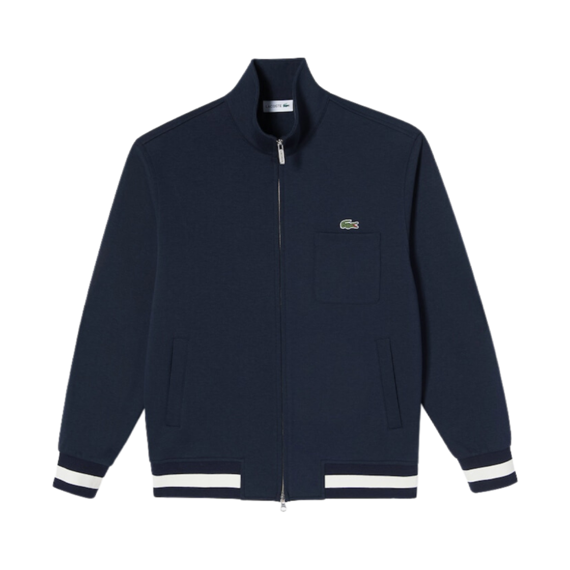 라코스테 하이넥 집업 스웨트 네이비 블루(Lacoste High-Neck Zip-Up Sweat Navy Blue)