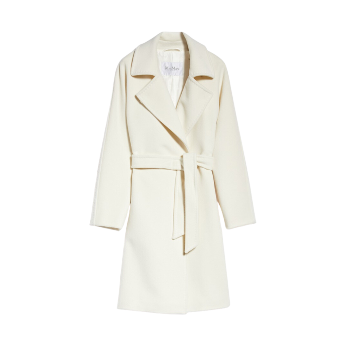 (W) 막스마라 에스텔라 캐시미어 앤 울 방수 코트 화이트((W) Max Mara Estella Cashmere and Wool Robe Coat White) - 1