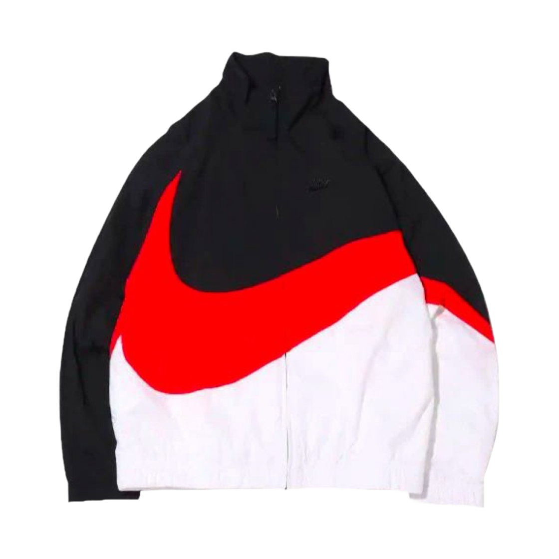 나이키 NSW 빅 스우시 우븐 자켓 블랙 화이트 레드 - 아시아(Nike NSW Big Swoosh Woven Jacket Black White Red - Asia)