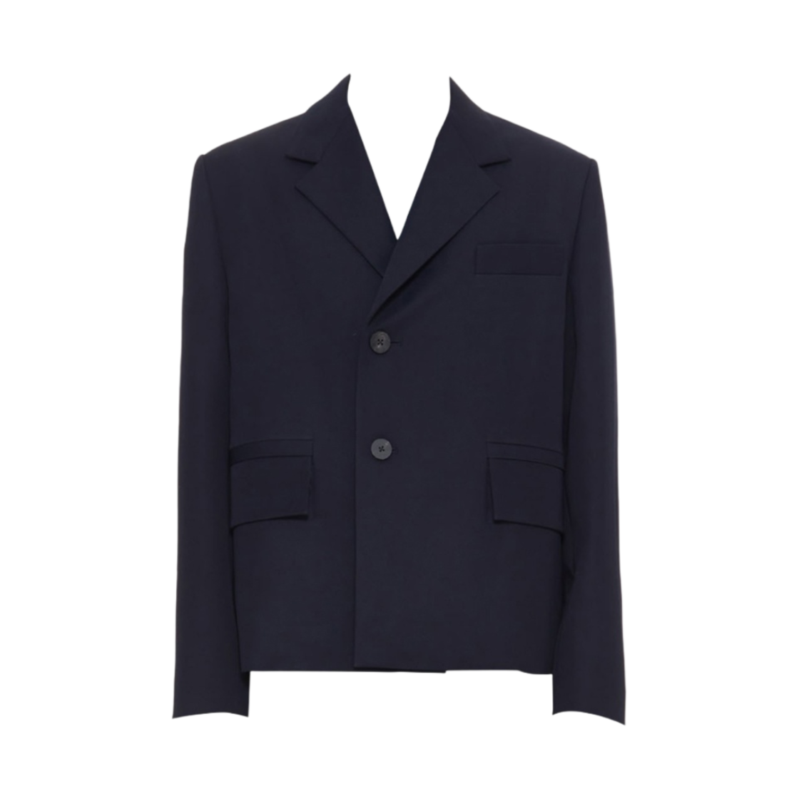 우영미 크롭 싱글 자켓 네이비 - 22FW