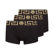 Versace Greca Border Trunks Black (3 Pack)