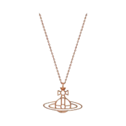Vivienne Westwood Thin Flat Orb Pendant Pink Gold