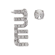 (W) Miu Miu Crystal Earrings Steel Crystal