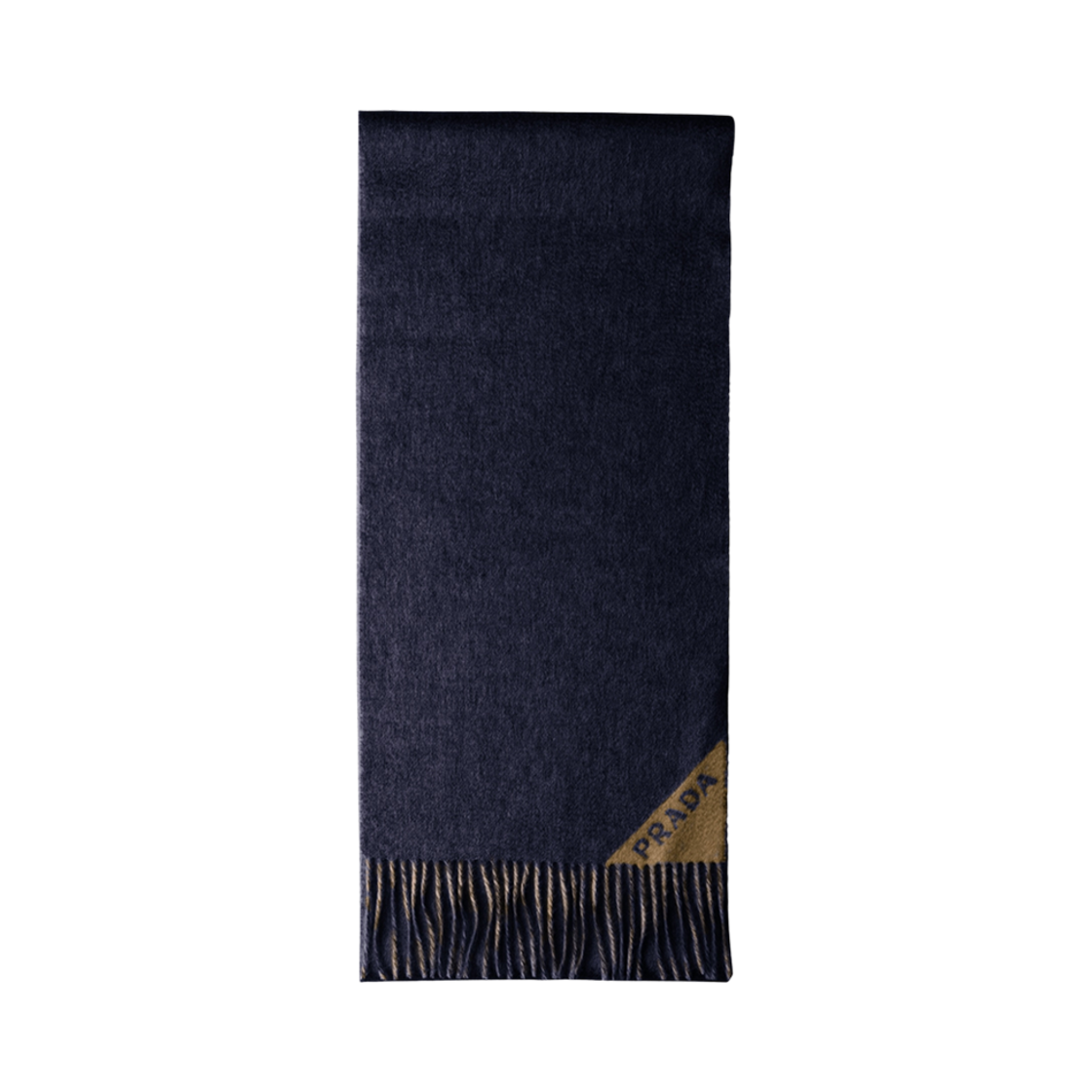 2FS055-2COO-F0CTV Prada Double Cashmere Scarf Blue Camel