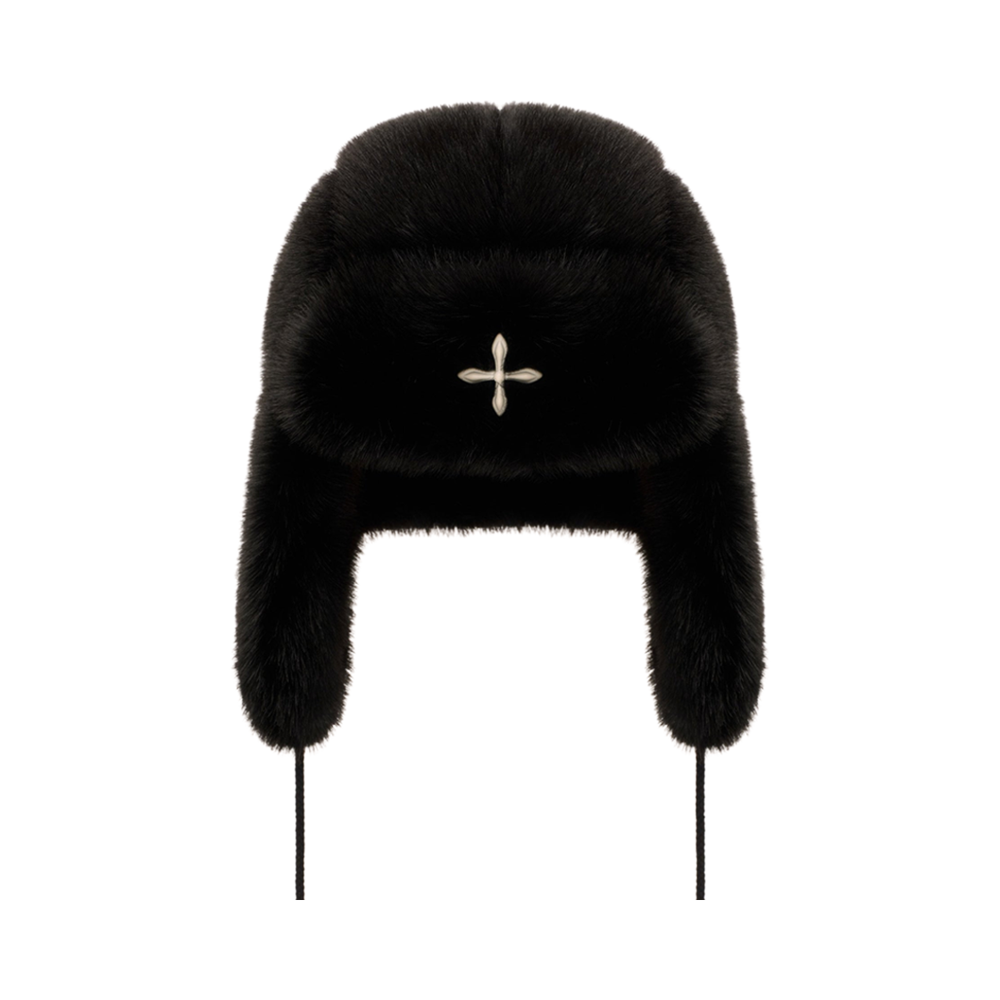 H0020B (W) SMFK Compass Cross Winter Fur Hat Black