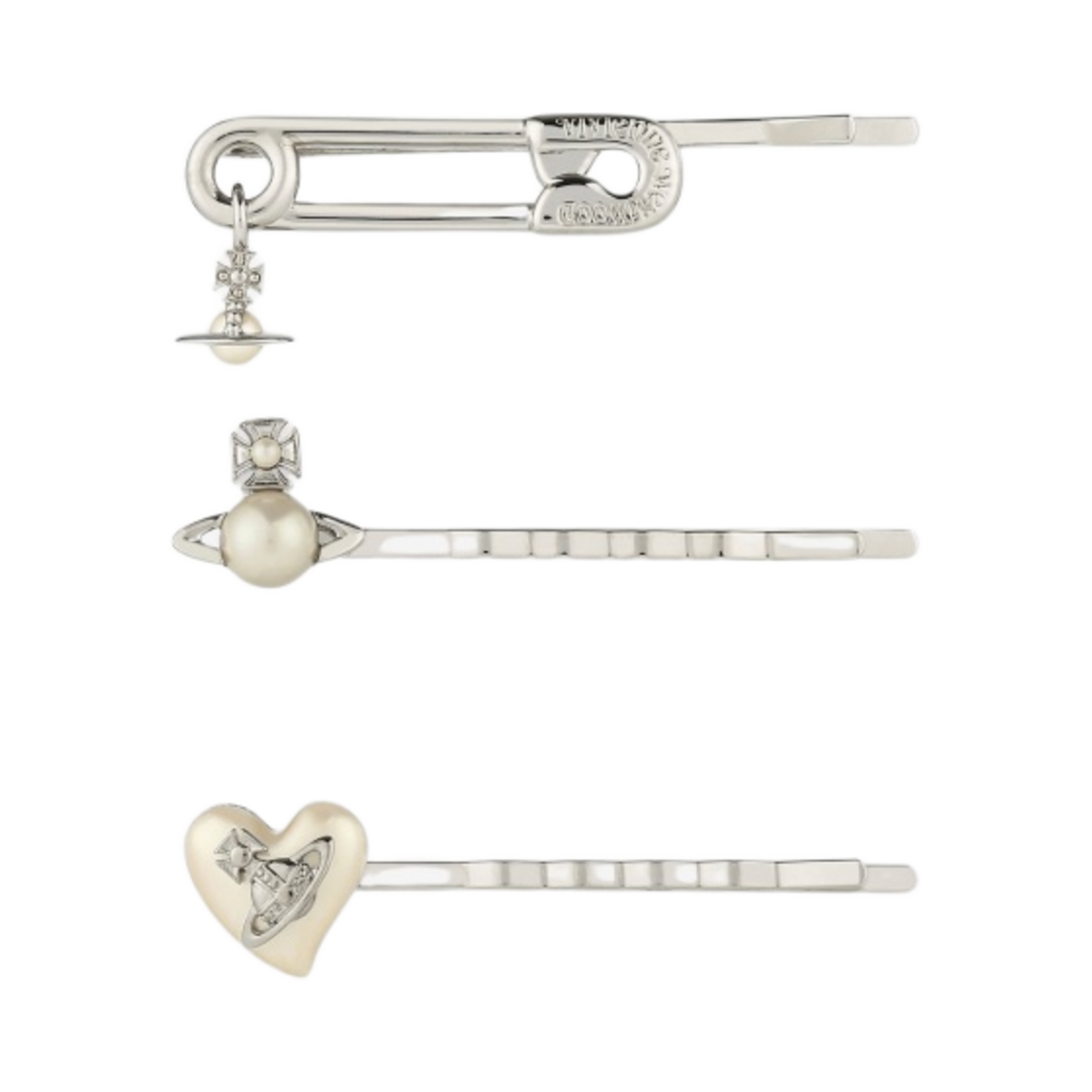 비비안 웨스트우드 틸데 바비 헤어핀 실버 (3개 세트