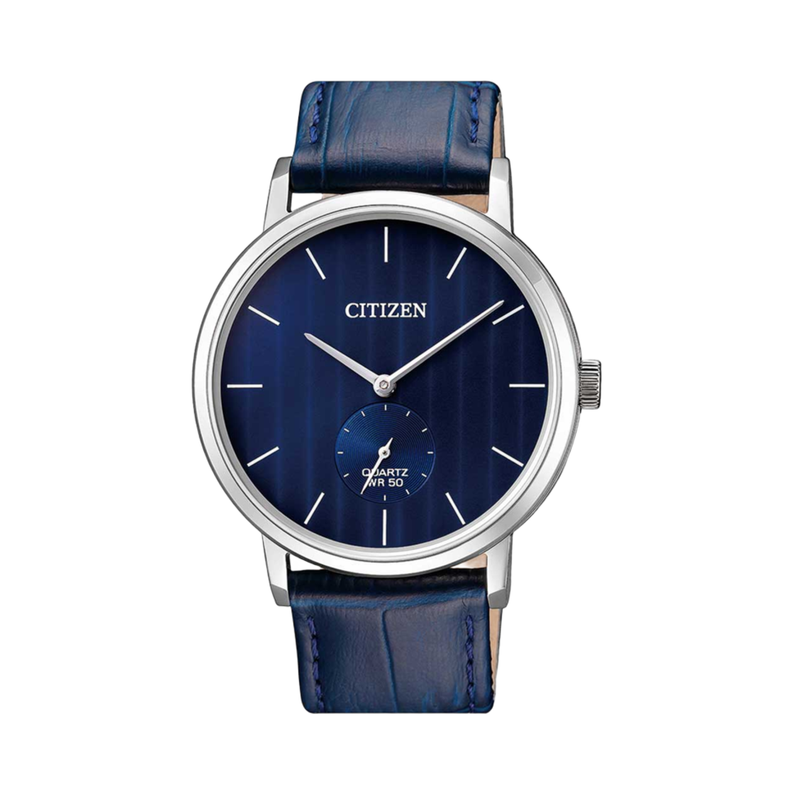 시티즌 쿼츠 39mm 스테인리스 스틸 카프 레더 블루 실버(Citizen Quartz 39mm Stainless Steel Calf Leather Blue Silver) - 1