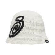 Stussy Swirly S Knit Bucket Hat Bone