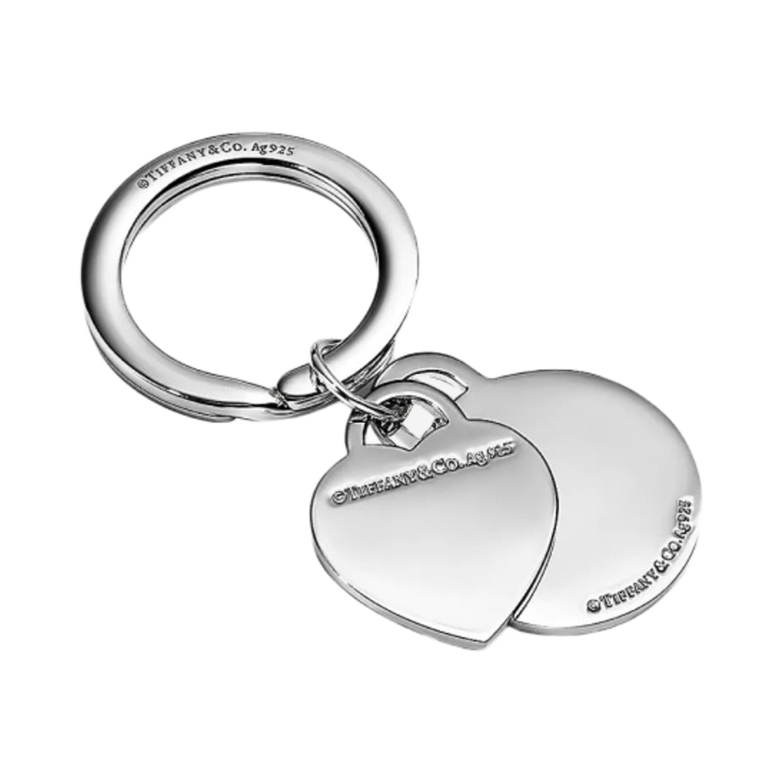 72307658 Tiffany & Co. Return to Tiffany Round & Heart Tag Key Ring Silver Tiffany Blue - #2