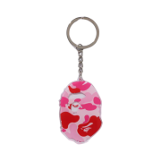 BAPE ABC Camo Ape Head Acrylic Keychain Pink