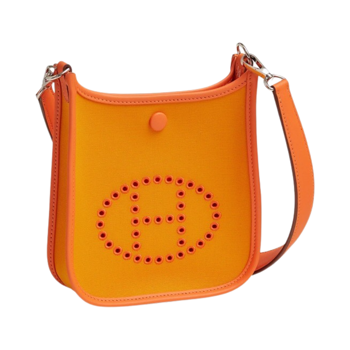 에르메스 네오 에블린 16 투톤 오피시에 스위프트 & 팔라듐 하드웨어 죤 도르 프 오랑쥬 미니옴(Hermes Neo Evelyne 16 Bag Two-Tone Officier Swift & Palladium Jaune D'or Feu Orange Minium) - 2