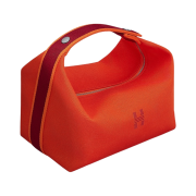 Hermes Large Bride-A-Brac Case Canvas & Orange Feu