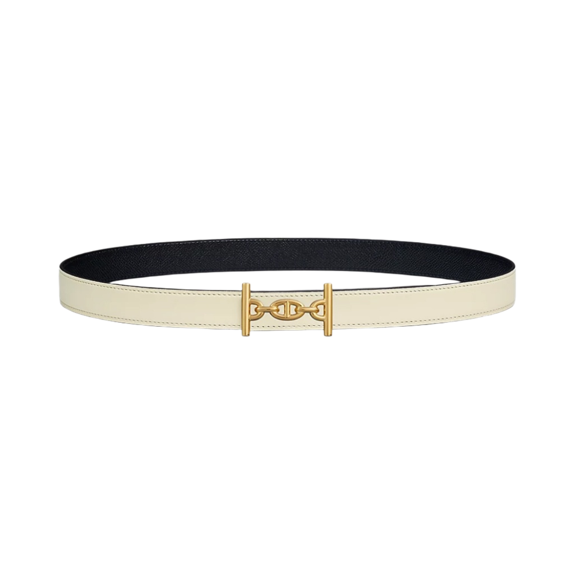 (W) 에르메스 라군 벨트 버클 & 리버서블 가죽 스트랩 24mm & 골드 나타 누아((W) Hermes Lagune Belt Buckle & Reversible Leather Strap 24mm & Gold Nata Noir) - 1