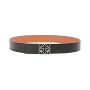 Loewe Reversible Anagram Belt in Smooth Calfskin Black Tan Palladium