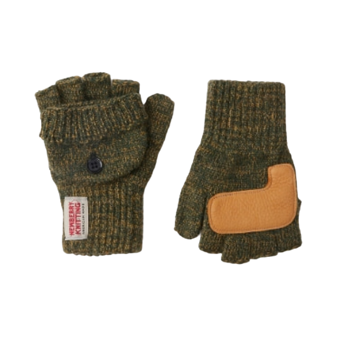 뉴베리니팅 디어스킨 글로밋 글러브 올리브(Newberry Knitting Deerskin Glomitt Gloves Olive)