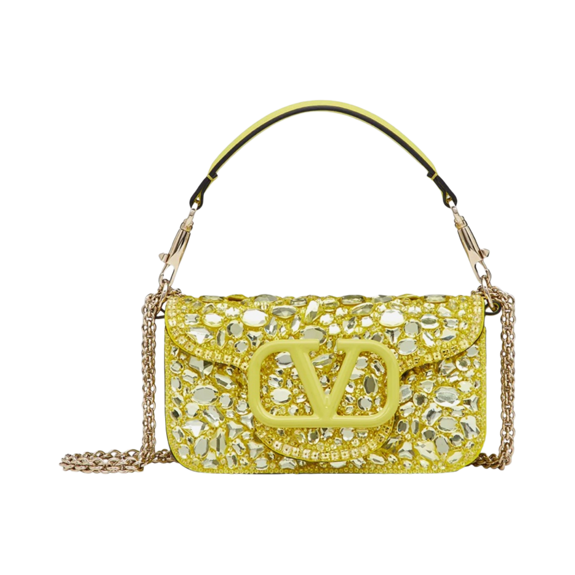 발렌티노 크리스탈 스몰 로코 숄더백 레몬(Valentino Small Loco Shoulder Bag With Crystals Lemon) - 1