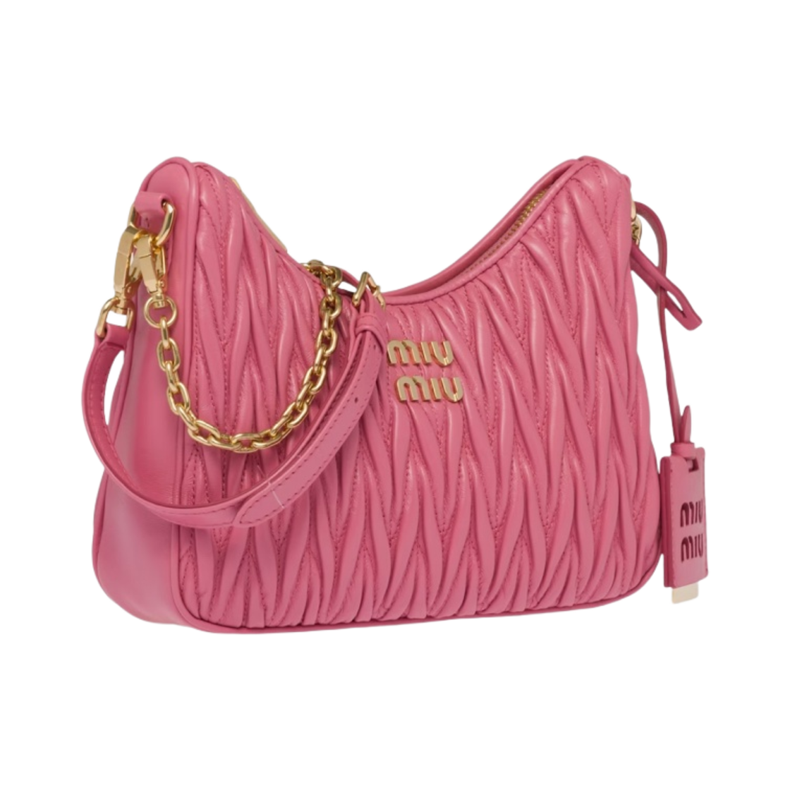 미우 미우 마테라쎄 나파 레더 숄더백 베고니아 핑크(Miu Miu Matelasse Nappa Leather Shoulder Bag Begonia Pink) - 2