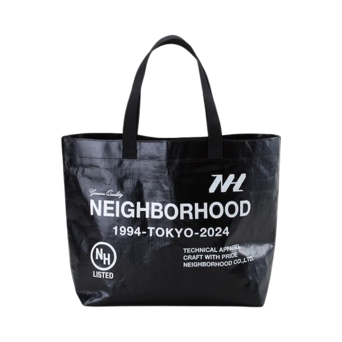 네이버후드 로고 플렉서블 백 M 블랙(Neighborhood Logo Flexible Bag M Black)