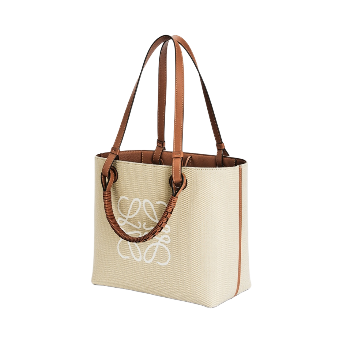 로에베 스몰 아나그램 토트백 자카드 카프스킨 에크루 탄(Loewe Small Anagram Tote Bag in Jacqurad and Calfskin Ecru Tan) - 2