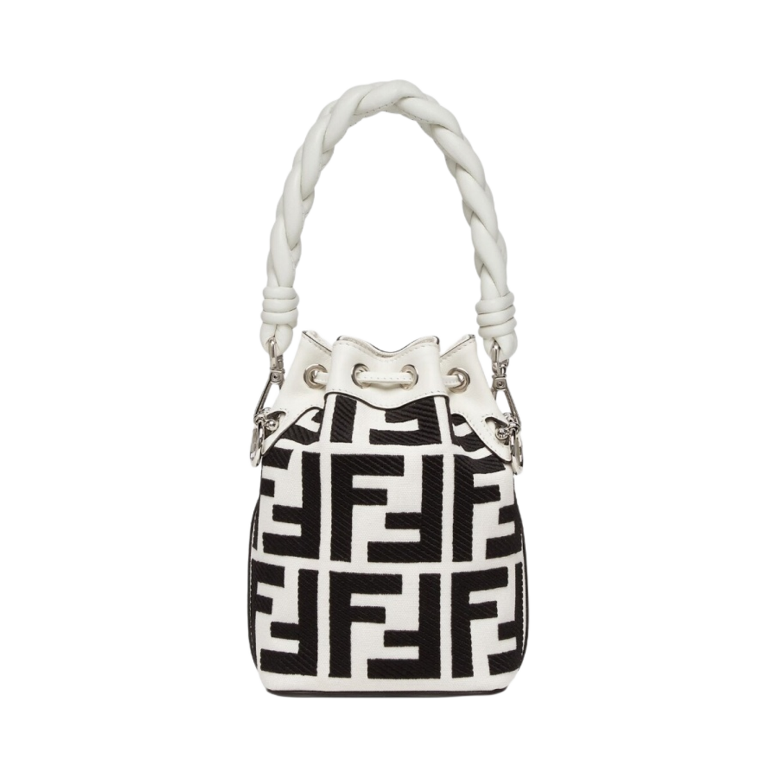 펜디 몬트레조 FF 자수 캔버스 미니백 화이트(Fendi Mon Tresor FF Embroidery Canvas Mini Bag White) - 3