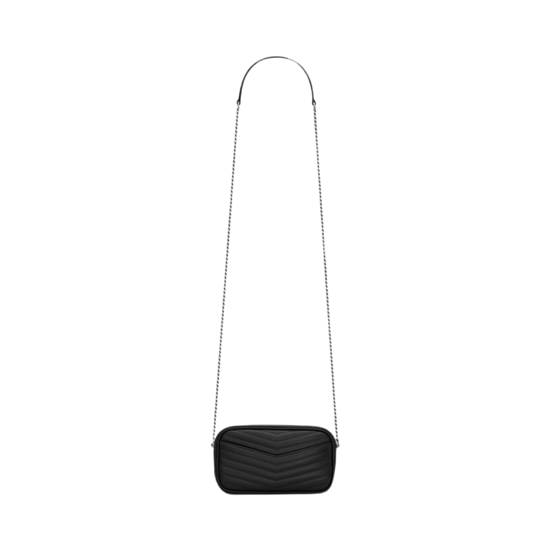 생로랑 퀼티드 레더 루 미니백 실버 블랙(Saint Laurent Mini Lou in Quilted Leather Silver Black) - 2