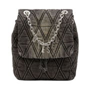 Diesel Charm-D S-Backpack in Argyle Quilted Denim Black