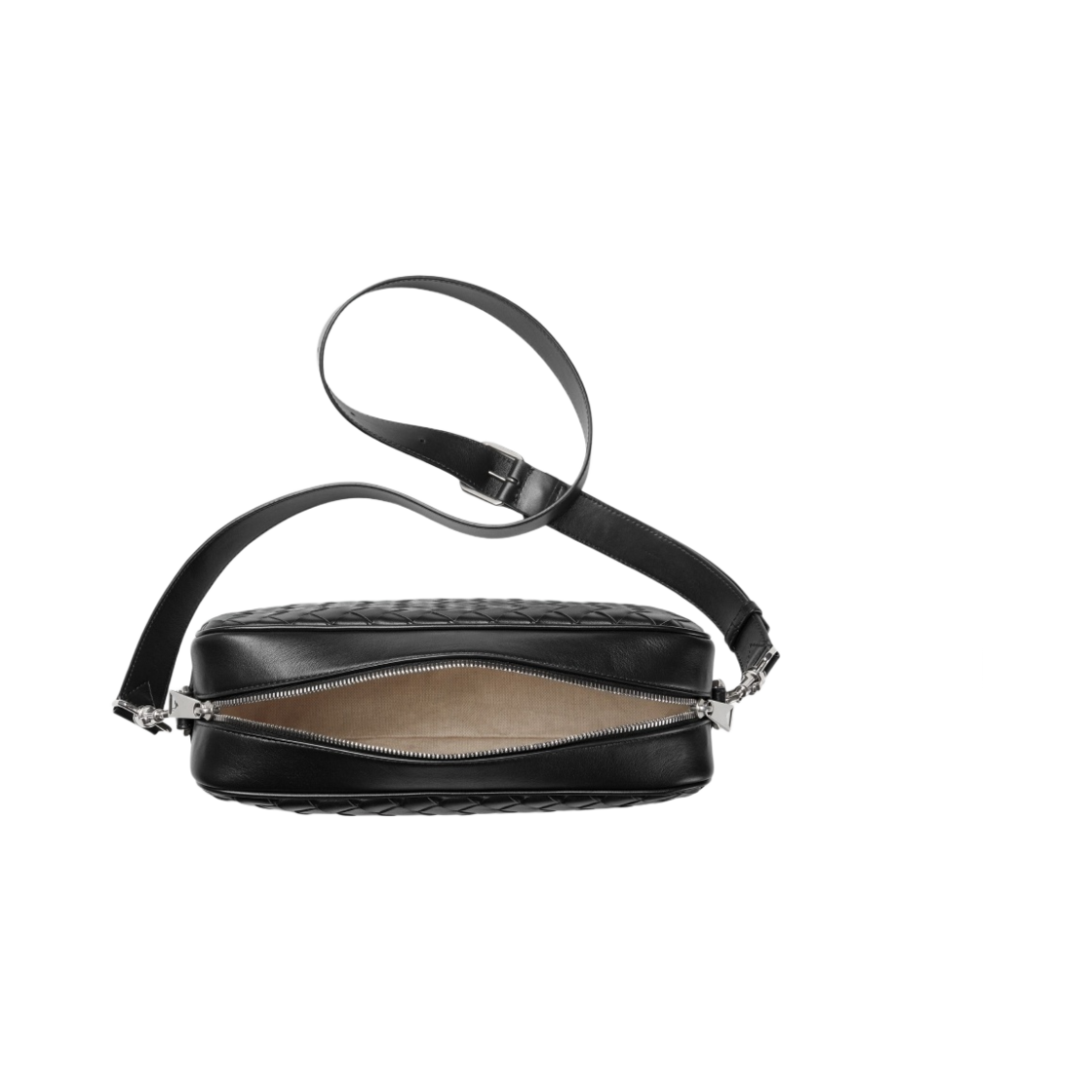 보테가 베네타 미디움 인트레치아토 카메라백 블랙(Bottega Veneta Medium Intrecciato Camera Bag Black) - 2