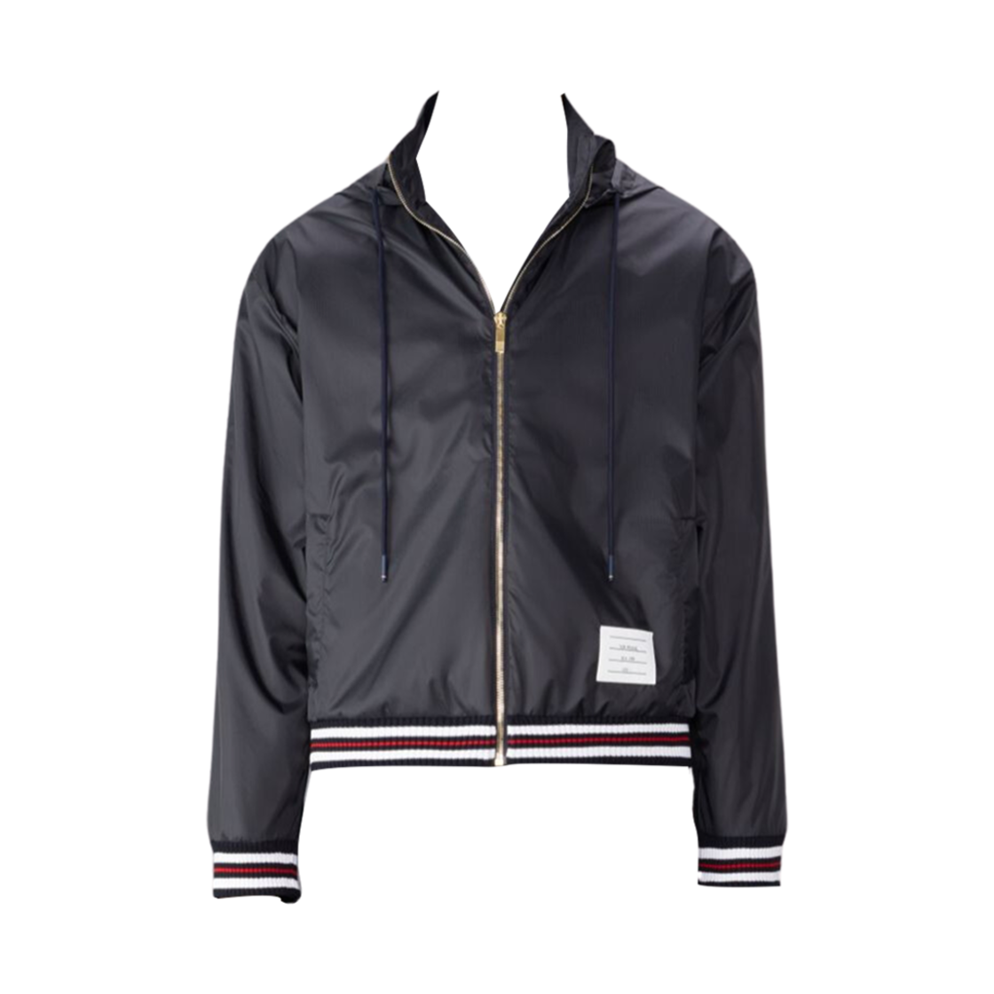 MJT496A-06859-415 Thom Browne Ripstop Oversized Zip-Up Jacket Black