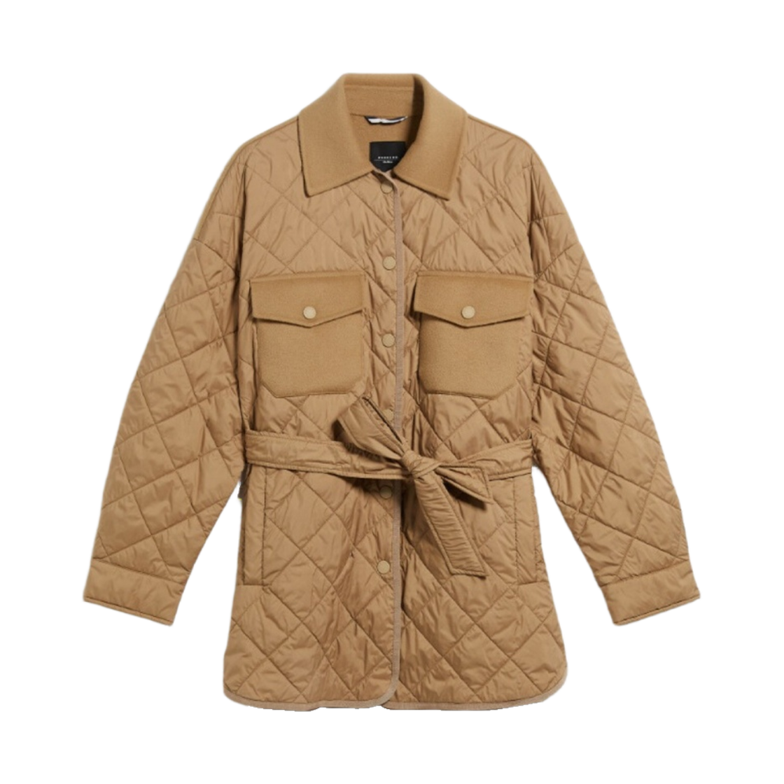 (W) 위켄드 막스마라 파프리카 퀼티드 자켓 테크니컬 패브릭 앤 울 카멜((W) Weekend Max Mara Paprica Quilted Jacket In Technical Fabric and Wool Camel)