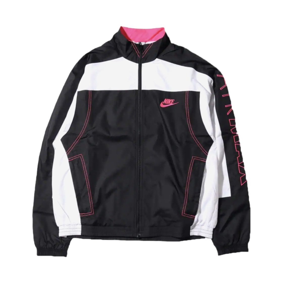 나이키 x 아트모스 NRG 빈티지 패치워크 트랙 자켓 블랙 하이퍼 핑크(Nike x Atmos NRG Vintage Patchwork Track Jacket Black Hyper Pink)