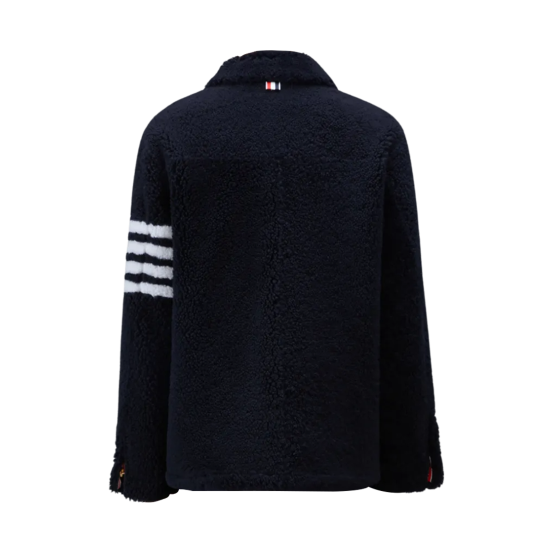 톰브라운 시어링 사선 색 자켓 네이비(Thom Browne Shearling 4-Bar Sack Jacket Navy) - 2