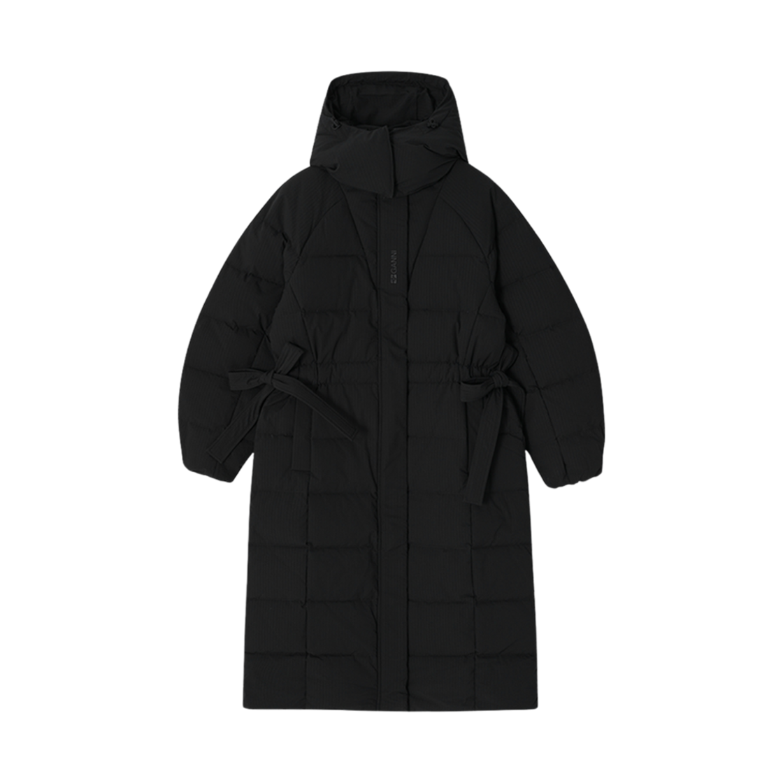 (W) 가니 테크 오버사이즈 퍼퍼 코트 블랙((W) Ganni Tech Oversized Puffer Coat Black)