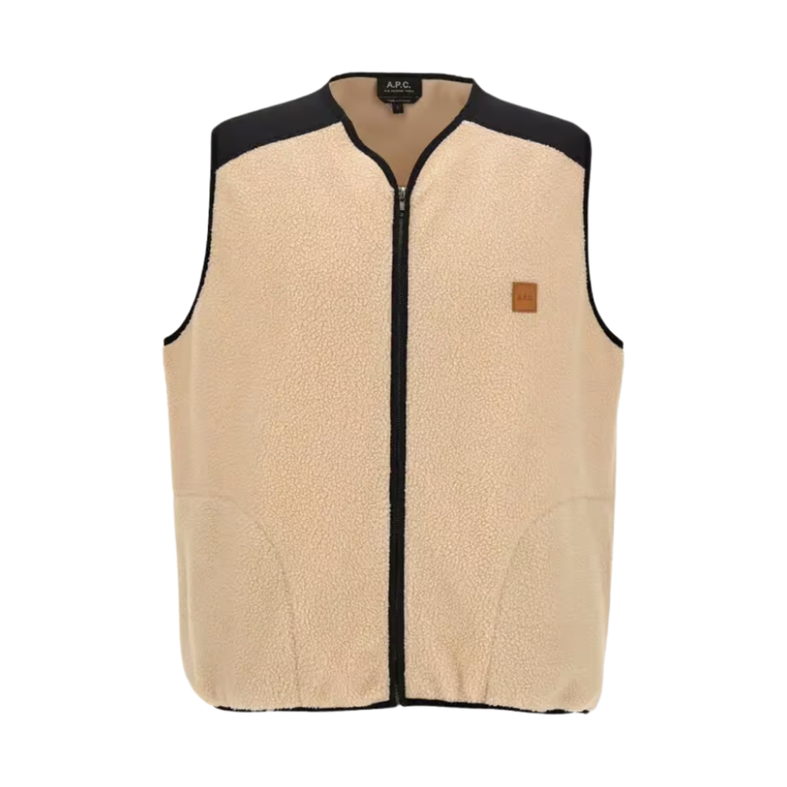 PSAIF-M02958-AAD A.P.C. Recycled Boucle Polar Fleece Vest Ecru