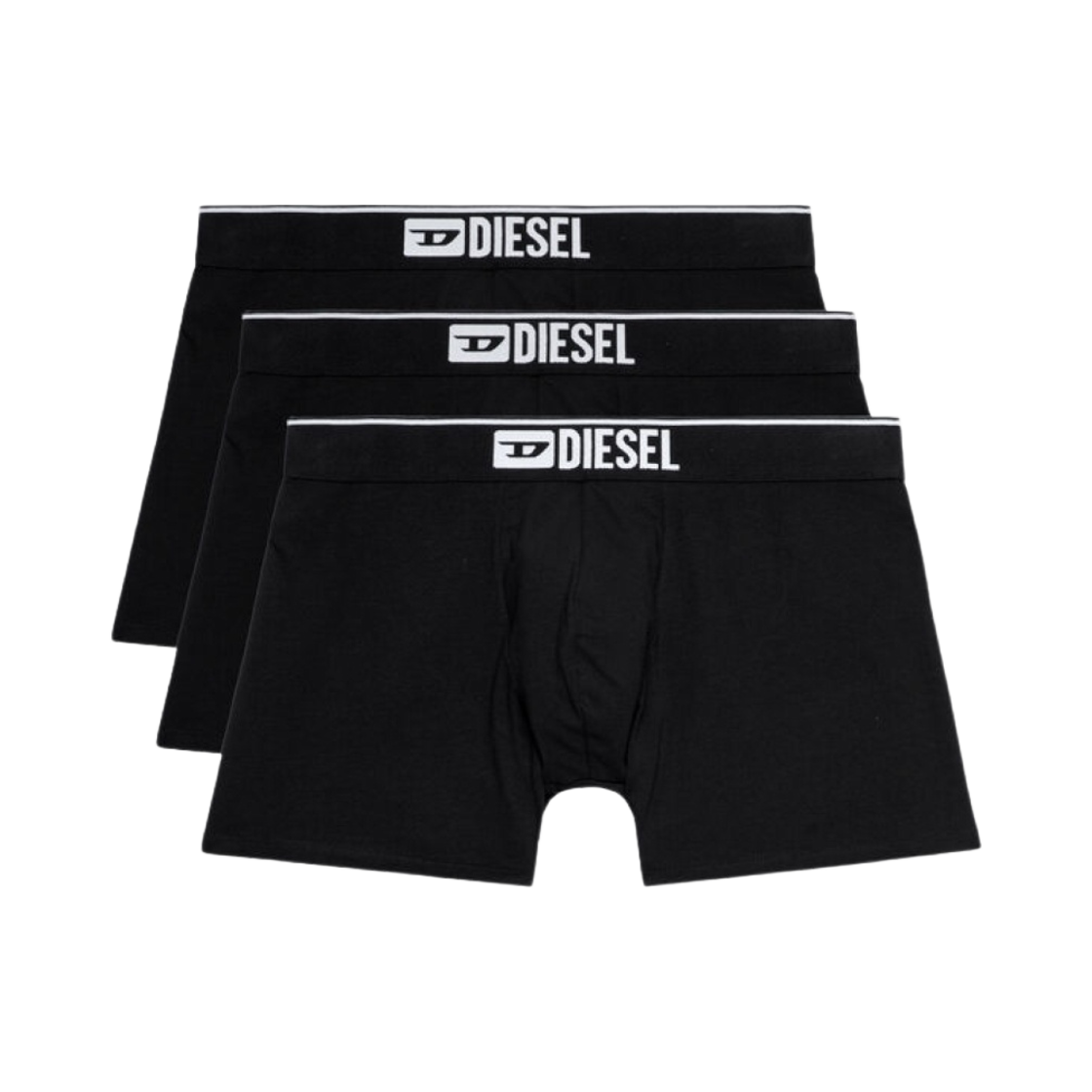 디젤 Umbx-세바스찬쓰리팩 플레인 롱 박서 브리프 블랙 (3개입)(Diesel Umbx-Sebastianthreepac Plain Long Boxer Briefs Black (3 Pack))
