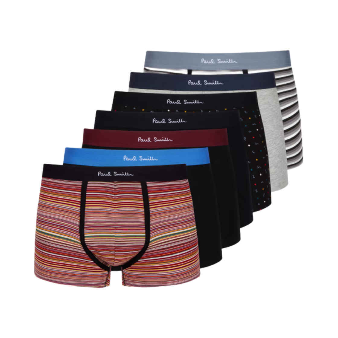 M1A-914-P7PK12-1A Paul Smith Organic Cotton Signature Stripe Boxer Briefs Multi Color (7 Pack)
