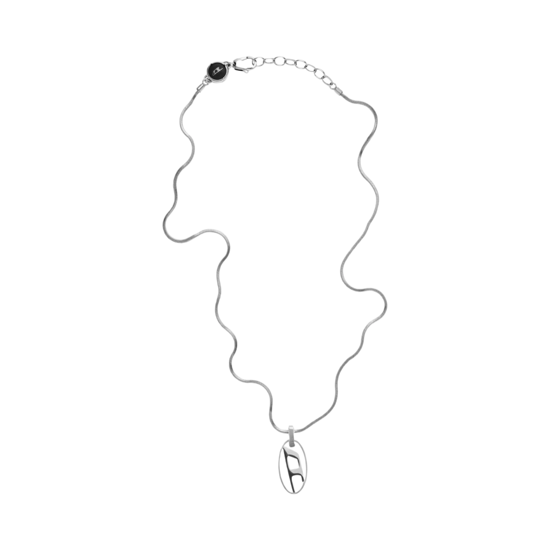 디젤 Dx1342 스테인리스 스틸 팬던트 네클리스 실버(Diesel Dx1342 Stainless Steel Pendant Necklace Silver)