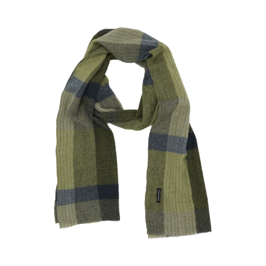 PL4EMU3701G0 Polyteru Milling Wool Muffler (Japanese Wool) Green Check