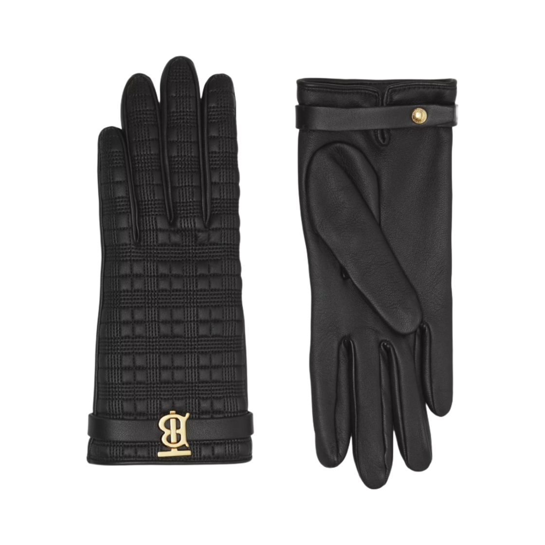버버리 캐시미어 라인드 퀼티드 레더 글러브 블랙(Burberry Cashmere-Lined Quilted Leather Gloves Black) - 1