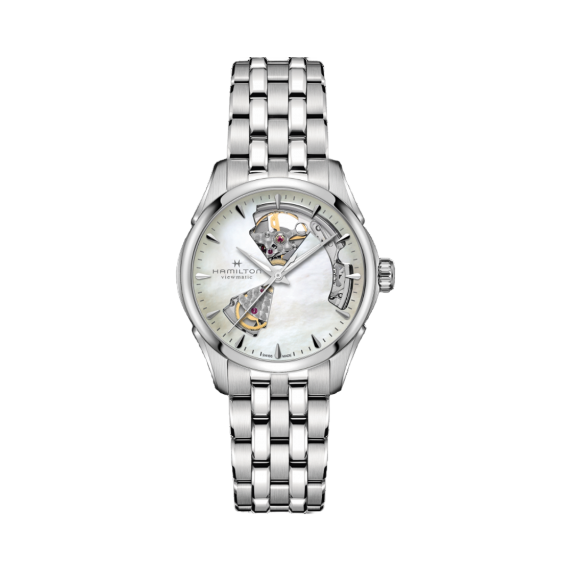 해밀턴 재즈마스터 오픈 하트 레이디 오토 36mm 스테인리스 스틸 마더 오브 펄(Hamilton Jazzmaster Open Heart Lady Auto 36mm Stainless Steel Mother of Pearl) - 1