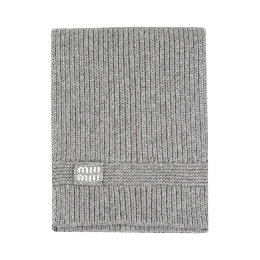Miu Miu Wool Cashmere Scarf Grey