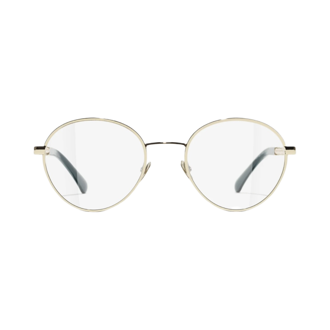 샤넬 프레임 메탈 글래스 펄 & 골드 그린(Chanel Round Eyeglasses Metal Glass Pearls & Gold Green) - 1