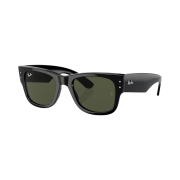 Ray-Ban Mega Wayfarer Polished Black Frame Green Classic Lenses Low Bridge Fit