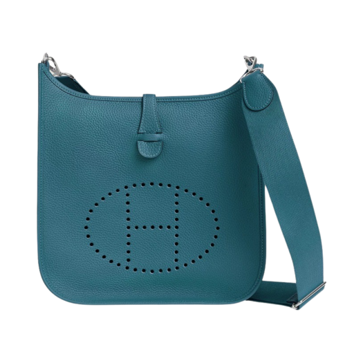 Hermes Evelyne III 29 Bag Clemence & Palladium New Bleu Jean