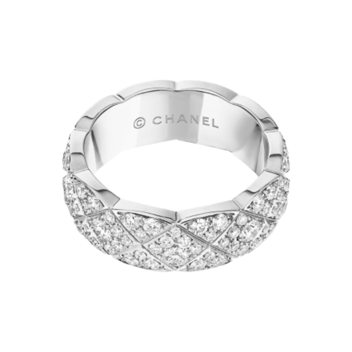 샤넬 코코 크러쉬 링 퀼티드 모티프 스몰 & 18K 화이트 골드 다이아몬드(Chanel Coco Crush Ring Quilted Motif Small & 18K White Gold Diamonds) - 2