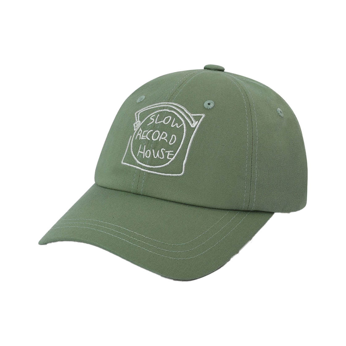 SR24SPAC01GROS SLOW RECORD HOUSE Record Cotton Ball Cap Green