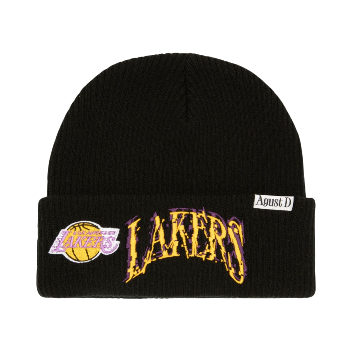 미첼앤네스 x 슈가 글리치 커프 니트 로스앤젤레스 레이커스 블랙(Mitchell & Ness x Suga Glitch Cuff Knit Los Angeles Lakers Black)