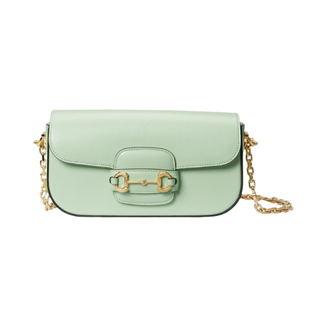 735178-1DB0G-3803 Gucci Horsebit 1955 Small Shoulder Bag Light Green Leather