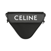 Celine Triangle Bag in Smooth Calfskin with Celine Print Black