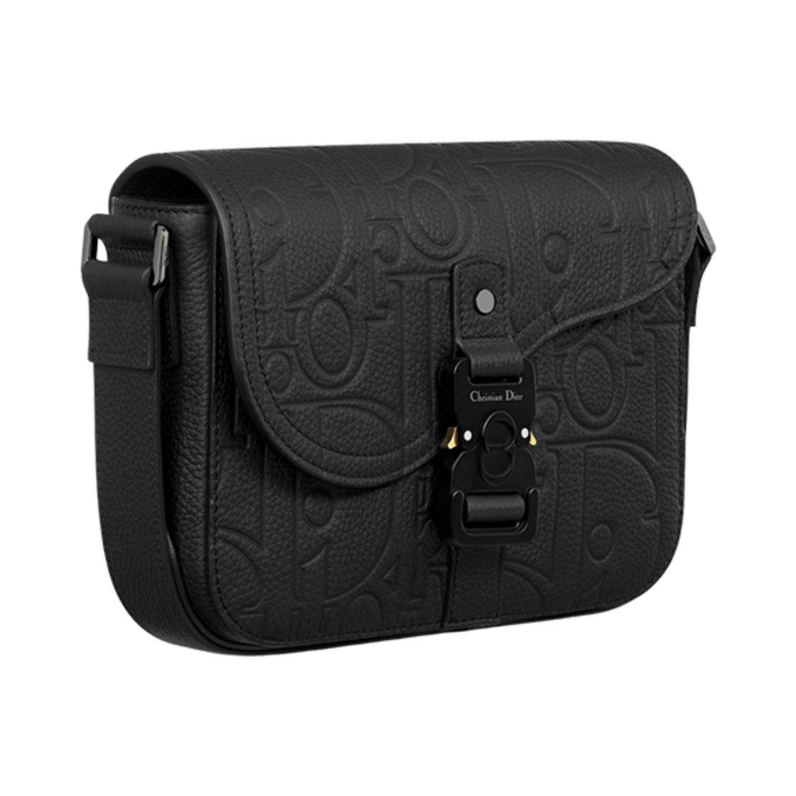 디올 스몰 새들 메신저백 플랩 디올 그래비티 레더 앤 그레인드 카프스킨 블랙(Dior Small Saddle Messenger Bag with Flap Dior Gravity Leather and Grained Calfskin Black) - 2