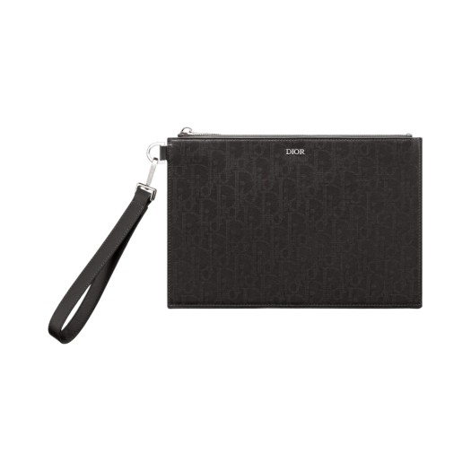 Dior A5 Pouch Black Dior Oblique Galaxy Leather